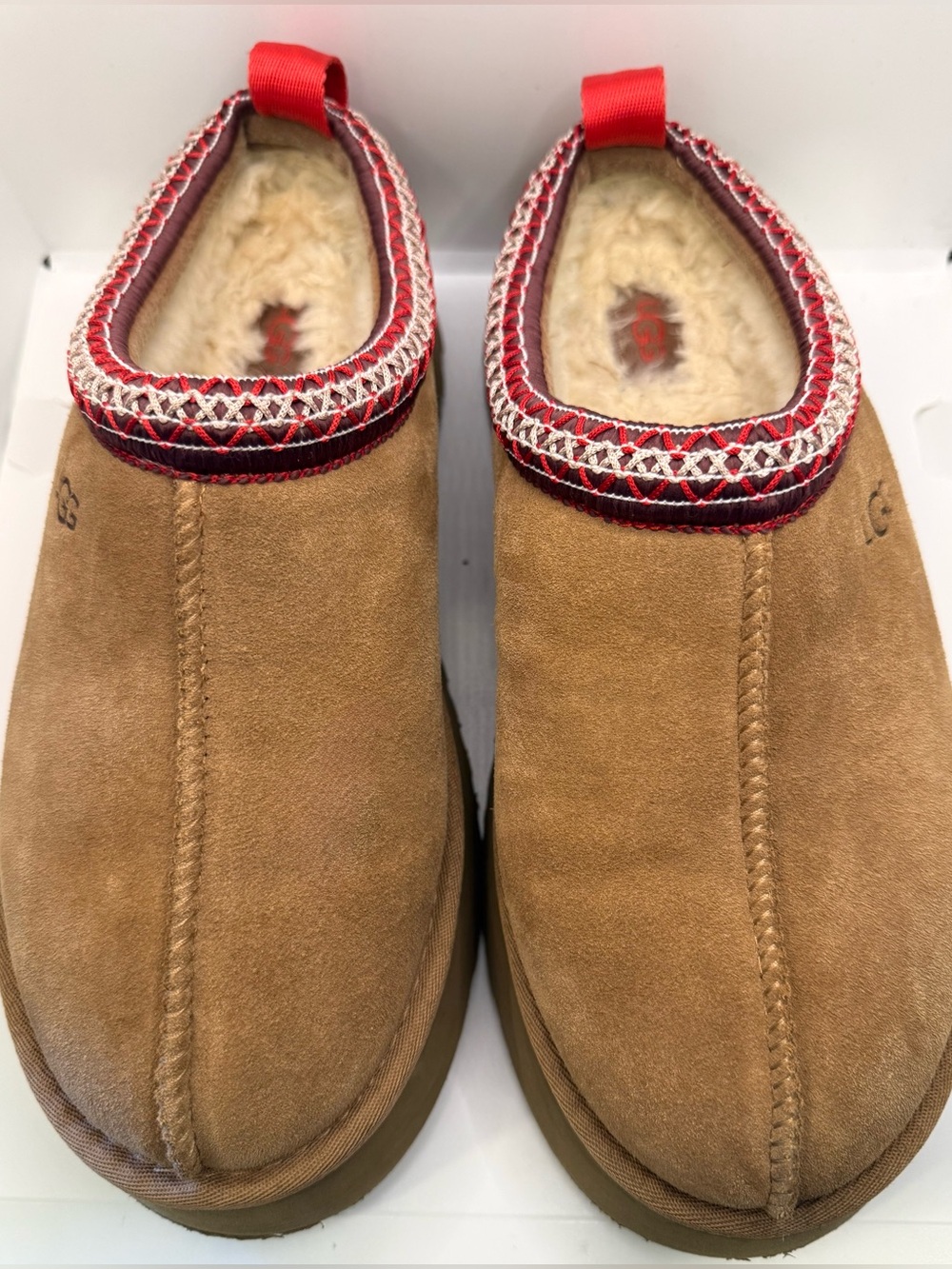 UGG Women’s Tazz II Shearling Slip-On Slipper Braid Trim Color:Chestnut Size: 9 - Picture 8 of 13